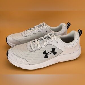 Size 12 Under Armour Charged Assert 10 Men Running Shoes White / Black NEW